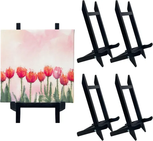 Soporte de caballete de mesa de 9 pulgadas | Soporte pequeño de caballete de exhibición de lienzo - Negro | Pinturas en lienzo, artes y