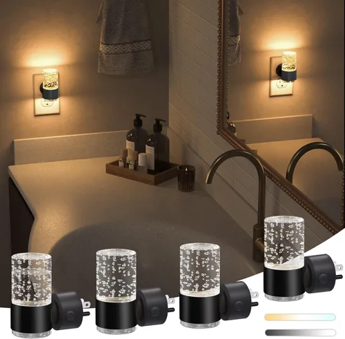 Miniatura 20 de NIORSUN Luces nocturnas enchufables en la pared, regulables con 3 modos de color y sensor de encendido/apagado automático, luz nocturna ultradelgada