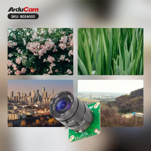 Miniatura 7 de Arducam Cámara IMX477 Pi HQ para Raspberry Pi 5, viene con una lente CS de longitud focal de 1/2.3 pulgadas de 0.236 in, ampliamente compatible