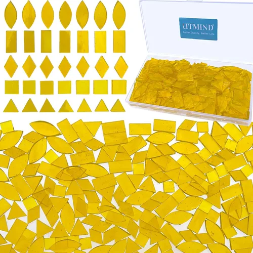 Miniatura 28 de LITMIND Kit de Azulejos de Mosaico de Vidrio Manchado Rojo Naranja para Manualidades - 240 Piezas, 5 Formas Mixtas