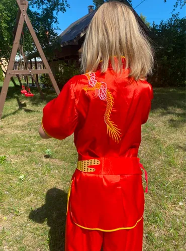 Miniatura 3 de Conjunto de uniforme chino de Kung Fu Master Tai Chi Dragon para niños y niñas (negro, 9-10 años)