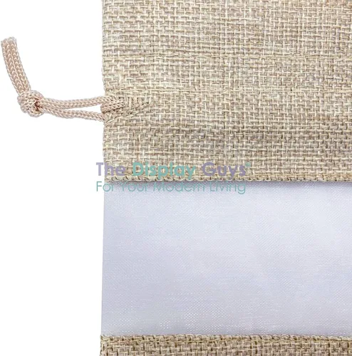 Miniatura 3 de Paquete de 48 bolsas de regalo extragrandes de arpillera de lino y organza con cordones (7.5x11.5 pulgadas, beige) - Recuerdos de fiesta, regalos