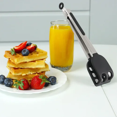 Miniatura 5 de Pinzas para gofres de StarBlue – Pinzas de 25 cm de silicona y nylon con mangos suaves antideslizantes, sin arañazos y aptas para lavavajillas