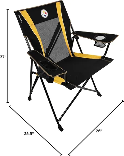Miniatura 3 de Kijaro Silla plegable para ventilador deportivo, 26 pulgadas de largo x 35.5 pulgadas de ancho x 37 pulgadas de alto, Pittsburgh Steelers
