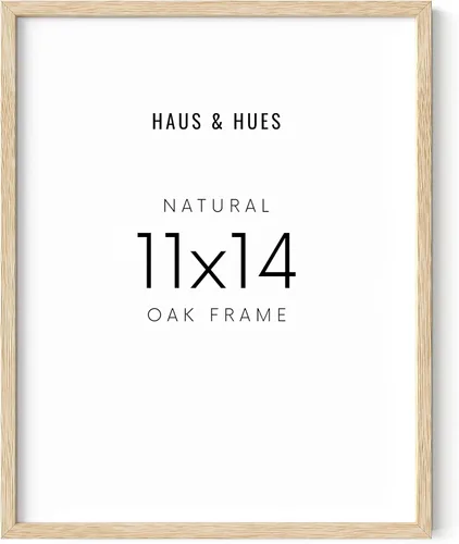 HAUS AND HUES - Portarretratos de madera de 11 x 14 pulgadas, marco de madera natural de 11 x 14, marcos de madera para pósteres artísticos de 11 x