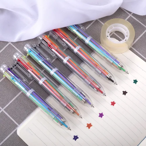Miniatura 7 de favide Paquete de 6 bolígrafos multicolor 6 en 1 de 0.5mm, bolígrafos retráctiles de 6 colores para suministros de oficina y escuela, regalo