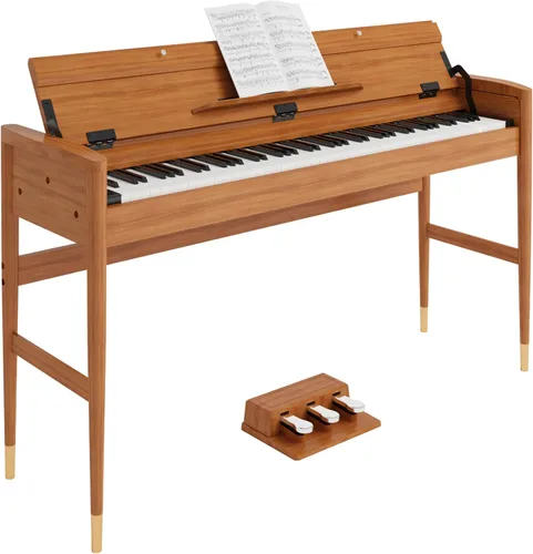 Piano digital de acción martillo con peso de 88 teclas, chip de fuente de sonido francés 5704, marco de madera maciza, piano eléctrico de tamaño