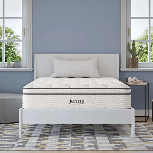 Miniatura 14 de Modway Jenna - Colchón King de muelles interiores (8 pulgadas), Espuma, Blanco