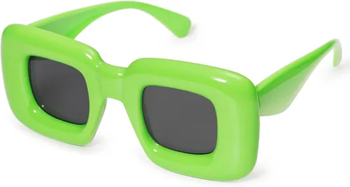 VANLINKER Lindas gafas de sol cuadradas infladas para mujeres y hombres, gafas gruesas retro con marco grueso divertido máscara sombras VL9733
