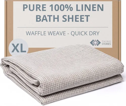 Miniatura 24 de Pure Linen - Juego de 2 toallas de baño pequeñas de 20 x 40 pulgadas de secado rápido para pieles sensibles, toallas finas para baño, toalla ligera