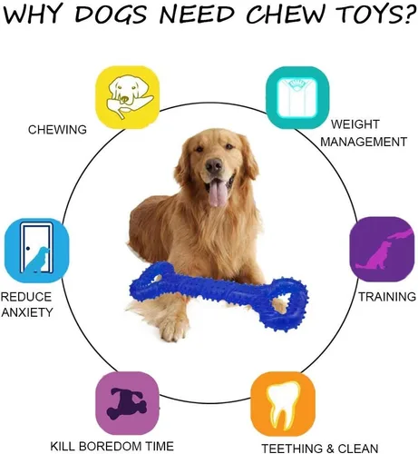 Miniatura 2 de LECHONG Juguetes duraderos para masticar perros de 13 pulgadas con forma de hueso, juguetes extra grandes para perros con diseño convexo, juguete