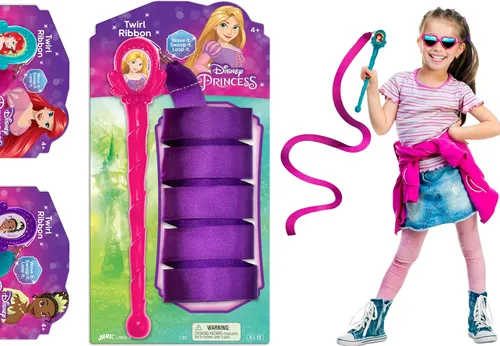 JA-RU Disney Princess Rainbow Ribbon Varitas (1 cinta giratoria surtida) Varita rítmica bailarina, juguetes para niñas. Equipo de gimnasia para