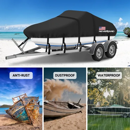Miniatura 9 de Cubierta para barco 17-19 pies Fundas impermeables para barco Compatibles con bass, V-Hull y Tri-Hull, pesca y esquí, Runabout Bowrider, 17' 18' 19