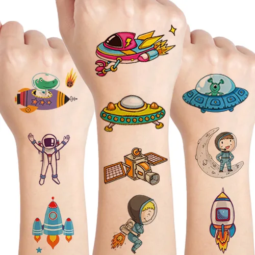 Miniatura 12 de UVUXO Tatuaje temporal de gato y perro para niños, 102 estilos de animales de dibujos animados temporales para niñas, niños, cuerpo, brazo, hombro