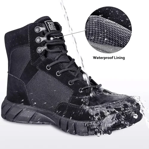 Miniatura 4 de FREE SOLDIER Waterproof Hiking Work Boots Men's Tactical Boots 6 Inches Lightweight Military Boots Breathable Desert Boots