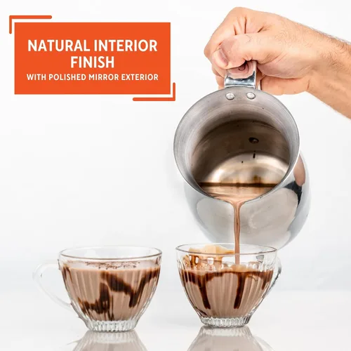 Miniatura 4 de IMUSA EE. UU. 1 Qt - Chocolatera tradicional de aluminio, color plateado