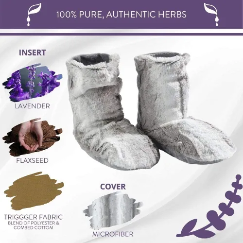 Miniatura 4 de Sonoma - Botas de spa de lavanda, para microondas, calentadas con calefacción, botines de hierbas de lujo, calentador de pies de aromaterapia a base