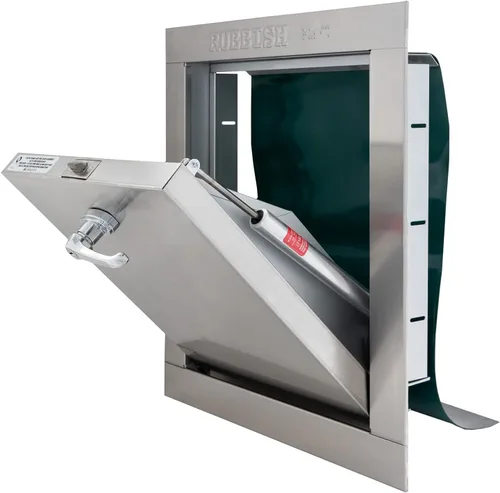 Miniatura 5 de Oswald Supply Puerta universal de acero inoxidable para basura, compatible con la ADA, 20 pulgadas de ancho x 20 pulgadas de alto, clasificación