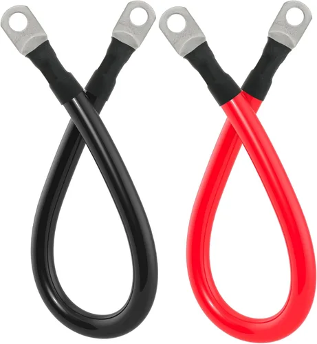 Cable de batería 1/0 AWG 1/0AWG Calibre Cables de inversor de batería para automotriz, solar, marino, barco, RV, automóvil, motocicleta (1/0 AWG, 1
