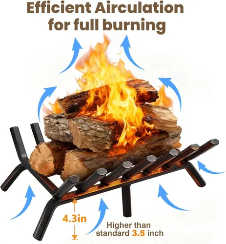 Miniatura 6 de Rejilla de hierro forjado para chimenea de interior de 3/4 pulgadas de acero macizo para uso en exteriores. Herramientas para crear un fuego