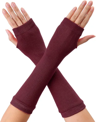 Miniatura 19 de Allegra K Calentadores de brazo sin dedos unisex de moda clásica