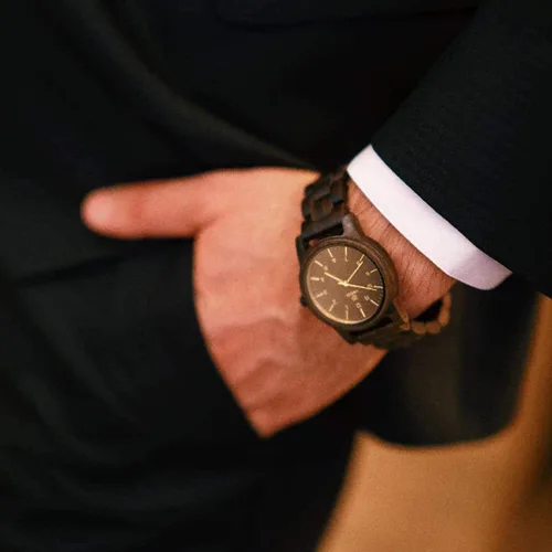 Miniatura 2 de Reloj de Madera para Hombre, Relojes de Madera Hechos a Mano Minimalistas para Mujeres y Hombres, Reloj de Madera Ligero para Hombre, Relojes