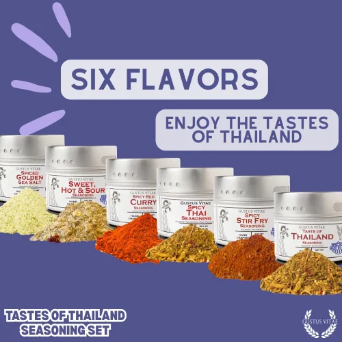 Miniatura 5 de Thai Seasonings Gourmet Set de regalo – Tastes of Thailand – Mezcla de especias artesanales – Paquete de seis – Sin OMG, totalmente natural, lote