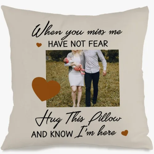 Miniatura 9 de One Photo Personalized Throw Pillow Case Where Your uploaded Image and Text Form a Unique Home décor Piece That Provides Warm Emotional Value and
