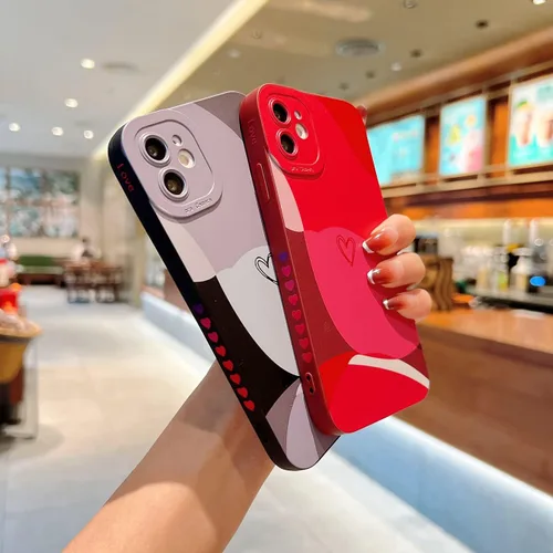 Miniatura 4 de Funda para teléfono compatible con iPhone 15 Plus de 6.7 pulgadas, bonito patrón de corazón pintado con diseño de corazón, protector completo