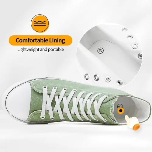 Miniatura 39 de ZGR Tenis de lona para hombre, con cordones, clásicos, casuales, para caminar
