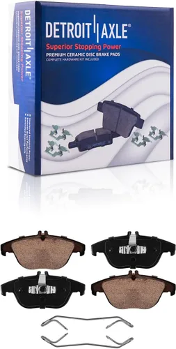 Miniatura 6 de Detroit Axle - Kit trasero para 2012-2015 Mercedes-Benz C250 2008-2012 C300 Reemplazo de rotores de freno de disco perforados y ranurados