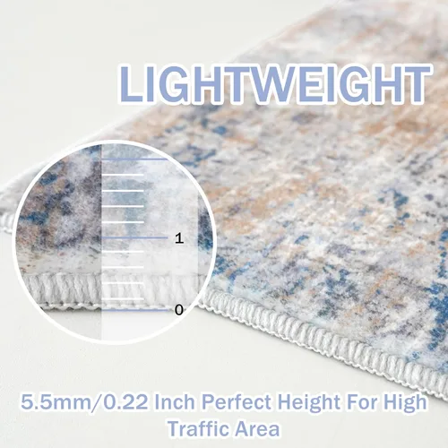 Miniatura 253 de IOHOUZE Alfombra abstracta lavable de 3 x 12 pies para pasillos, antideslizante para cocina, camino de entrada de lana sintética para interiores