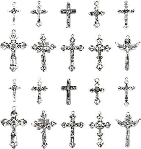 Miniatura 12 de LiQunSweet 100 piezas de 10 estilos antiguos de vida oceánica, dijes de peces de animales marinos para manualidades, collares, pulseras