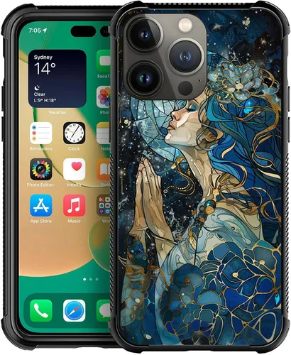 Miniatura 18 de ZHEGAILIAN Funda compatible con iPhone 13, fundas de cristal de color caballo de baile, parte trasera de vidrio templado+funda protectora
