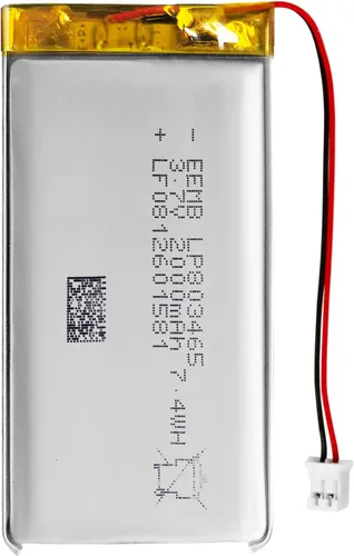 EEMB Batería de polímero de litio 3.7V 2000mAh 803465 Lipo Batería recargable con conector JST de cable para altavoz y dispositivo inalámbrico: