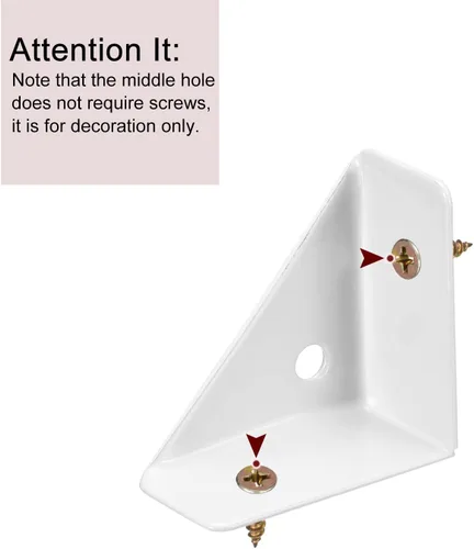 Miniatura 4 de uxcell 8 soportes de esquina angulares de 1.496 pulgadas x 1.496 pulgadas, soportes de acero laminado en frío con tornillos para borde de escritorio