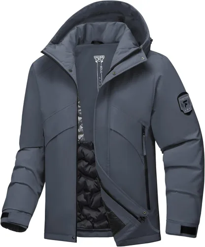 Miniatura 8 de Chaqueta de esquí para hombre, impermeable, cálido, abrigo de invierno resistente al viento, chaqueta de snowboard aislada con capucha para montaña