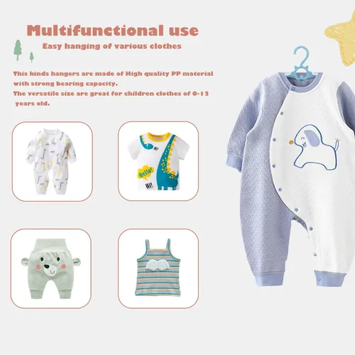 Miniatura 4 de Perchas de guardería para armario de bebé, paquete de 30 perchas ultradelgadas antideslizantes y extensibles para ropa de recién nacido, colgador