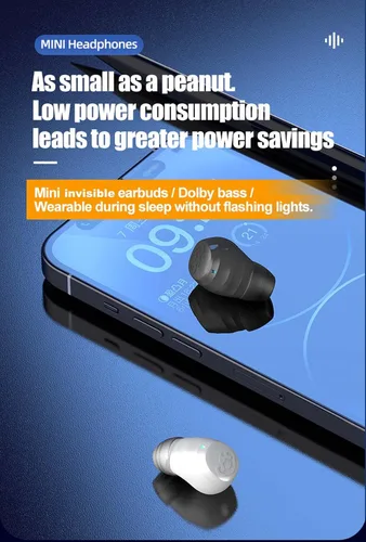 Miniatura 2 de Xmenha Pequeños mini auriculares invisibles Bluetooth inalámbricos más pequeños micro auriculares discretos para oídos pequeños canales auditivos