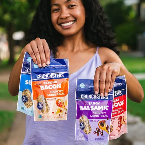 Miniatura 9 de Crunchsters Frijoles Mung crujientes, proteína a base de plantas, superbocadillo y aderezo para ensalada, sin gluten, sin nueces, vegano, 0.23 oz