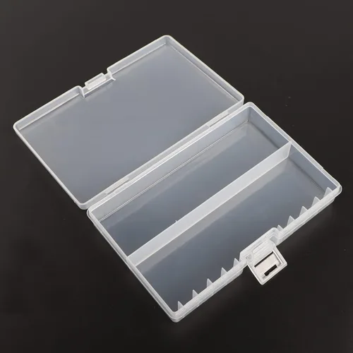 Miniatura 2 de Caja de almacenamiento de baterías, caja organizadora portátil de pilas AA con capacidad para 48 pilas AA, plástico aislante color transparente