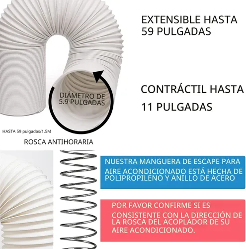 Miniatura 2 de Kit de ventilación portátil de ventana de CA, kit de placa ajustable de ventana deslizante vertical/horizontal para unidad de CA, kit de ventilación