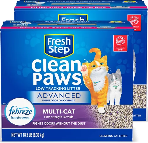 Miniatura 6 de Fresh Step Outstretch, arena para gatos aglutinante, avanzada, extragrande, 32 libras en total y arena aglutinante para gatos, avanzada, Clean Paws