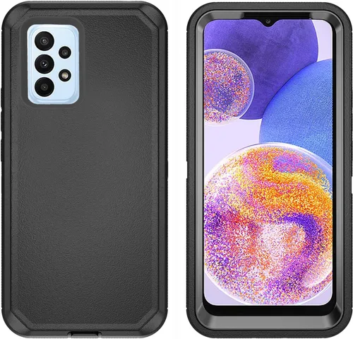 Miniatura 2 de Asuwish Funda de teléfono para Samsung Galaxy A23 5G con protector de pantalla de vidrio templado y cubierta para celda, híbrida, resistente, a Negro