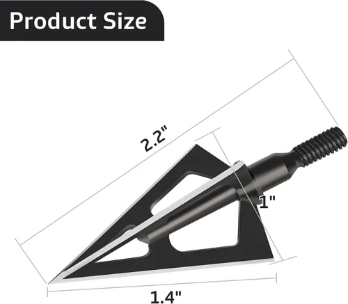 Miniatura 2 de Hunting Broadheads with 3 Fixed Blade 100 Grain Screw-in Archery Broadheads Compatible with Crossbows,Recurve and Compound Bows