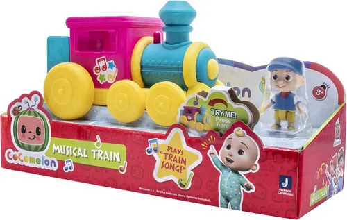 Miniatura 8 de CoComelon Característica vehículo, tren – vehículo de tren con sonidos – Figura exclusiva de conductor JJ – Se adapta a 4 figuras – Ruedas gratis