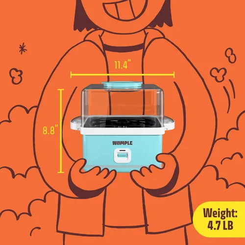 Miniatura 7 de Máquina de palomitas de maíz con cuenco, máquina eléctrica de palomitas de maíz de 12 tazas para noches de cine en casa y fiestas, máquina de Azul