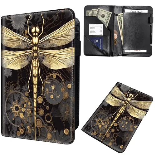 Miniatura 41 de Libros de mesero para camarera, cartera de cuero para camarero con cremallera, soporte para recibos, para camarero, camarero, accesorios