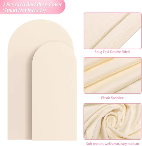 Miniatura 3 de Wokceer Cubierta de Fondo para Arco de Boda 7.2 Pies, Cubiertas Ajustadas de Spandex para Soporte de Arco de Boda de 6 Pies, Juego de 2 Cubiertas