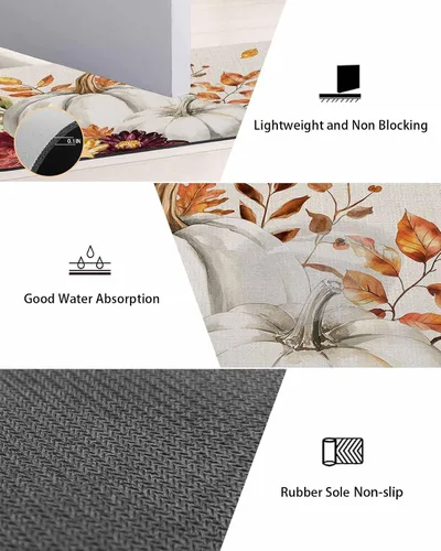 Miniatura 3 de Tapete de baño de otoño para bañera, antideslizante, de secado rápido y absorbente, tierra de diatomeas, fregadero, dormitorio, cocina, lavable
